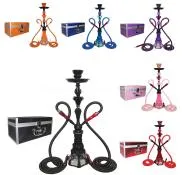 Tanya Smoke Series 21 Hammer 2 Hose Hookah Set With 14 Colored Carrying Case