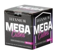 Titanium Hookah Charcoal Mega Cubes 64pcs Natural