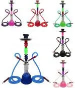 Zebra Smoke Rainbow Hookah Two Hose 19 tall