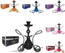 Tanya Smoke Series 14 Heart Nargila 2 Hose Hookah Set With 10 Carrying Case