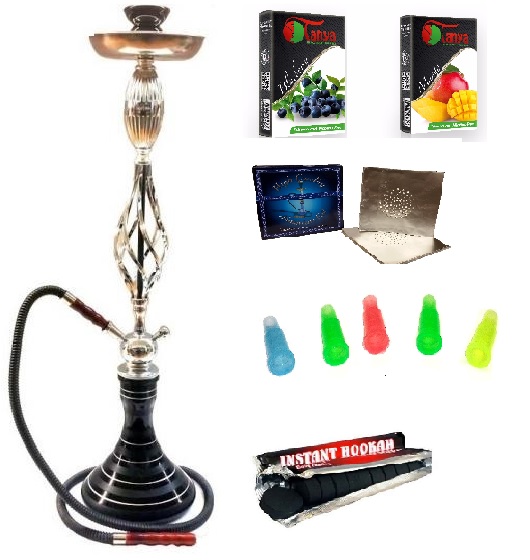 Spiral Base Stainless Steel Hookah Set